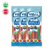 비달 사우어펜슬 모양구미 100g x 3봉 젤리 세계과자 아이간식 어린이집 간식 인기젤리, 3개
