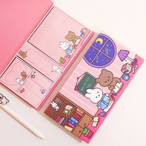 귀여운 믹스 캐릭터 점착 공시생 떡메 다꾸 떡매 떡메모지 6종세트, 01.나들이토끼