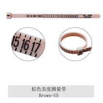 2018 새로운 남성 여성 반지 크기 측정 서클 맞는 영국 장교 손가락 게이지 A-Z 보석, Brown-US