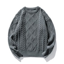 HXT 겨울 맨투맨 니트 라운드 레터링 풀오버 티셔츠 오버핏 남성상의 M~5XL