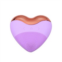 주름제거 피부마사지기 전기 실리콘 클렌징 페이스 브러시 스킨 케어 미용 기기 청소 소닉 초음파 스크러버 홈, 자주색