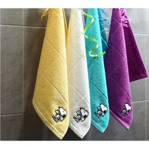 송월타월 스누피 왕 리본 36 고리 핸드타월, 블루그린, 3개