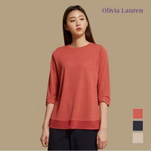 올리비아로렌 쉬폰 배색 라운드 티셔츠 VOBALWM3282