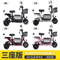 3륜 오토바이 바이크 3발 삼토바이 전기 스쿠터 세발, 48V3인승, 듀얼20A50km주행-주문후컬러선택