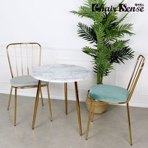 체어센스 에블린 골드 테이블 예쁜 카페 식당 식탁 원형 탁자 럭셔리 마블 라운지 로비 보조 인테리어 디자인, 에블린 마블화이트