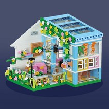 [블럭팜] 미니블럭 요정마을 DIY 하우스 키덜트 어린이 장난감 선물, 혼합색상