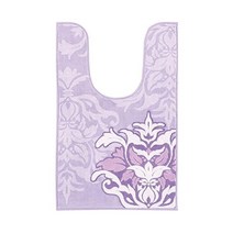 발 매트 러그 센코 DECORMUSEE 사밀라 목욕 약 45x60cm 라벤더 다마스크 무늬 항균 방취 일제 32098, 화장실 매트 귀길이 롱 기장