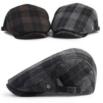 빅사이즈 울 체크 헌팅캡XL 2color/겨울 남자 신사 중년 어르신 대두모자