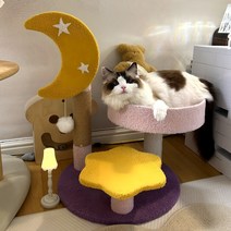 고양이 기둥형 3단 스크래쳐 캣타워 고양이장난감, 1개, 핑크