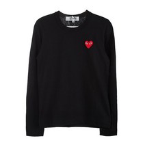 [라벨루쏘] [꼼데가르송] 하트 로고 패치 여성 티셔츠 P1T117 BLACK