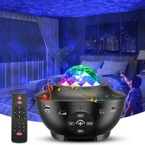 Modlauna LED 별빛투영등 usb 블루투스 스피커+리모컨, 블랙, 블랙