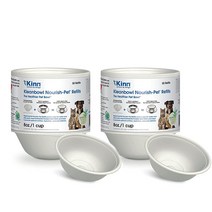 Kinn Kleanbowl 일회용 개 사료 그릇 473.2ml(16온스) (50개 팩) - 프레임 시스템 리필 퇴비화 가능한 고양이 반려동물 먹이를 위한 누출 방지 424706, Refills (100 pack), 8 oz (1 cup)