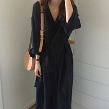 롱셔츠가디건 블라우스롱재킷 가디건원피스 허리끈원피스 블라우스 롱재킷 하객룩 여자옷 패션 (올핀)_1972EA