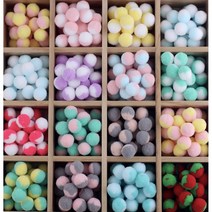 (50개) 20mm 고탄력 솜사탕 믹스 투톤 폼폼이, 9. 연핑크+노랑 100개