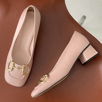 THE HEEL:LAST AVENUE [더힐슈즈] 스퀘어 골드장식 여성여자 구두 펌프스 정장화 4cm/3color qmn23m005
