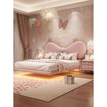 공주침대 럭셔리 키즈 걸즈 핑크 어린이 소녀, 1350mm*1900mm, 완료, B (기본매트리스포함)