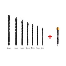 3mm~12mm 7p(종합세트구성) + 65mm토션비트 1개 빠른 타공 만능드릴비트 몬스터비트 타일 기리 포세린타일 비트 유리 대리석 콘크리트 멀티 드릴비트 화살촉 십자, 3mm~12mm 7p(종합세트구성) 1세트+1토션비트