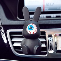아기 토끼 귀여운 자동차 액세서리 인테리어 여자 버스트 눈 토끼 인형 자동차 에어컨 콘센트 향수 클립 자동 장식 111, 버스트 아이즈 블랙