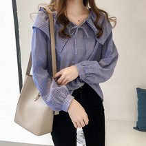 쉬블림로브 스트라이프 긴팔 블라우스_0859