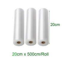 가정용 진공 포장기 기계 3 롤몫 주방 식품 가방 보관 가방 가방 식품 가방 12cm, 20cmx3롤