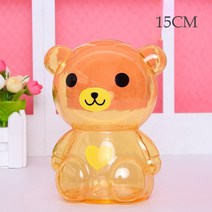 리틀 곰 돼지 저금통 투명 동전 지폐 절약 상자 귀여운 안전 금고 명절 선물 데스크탑 장식, [16] Color 1615