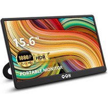 QQH 휴대용 모니터 노트북용 QQ 15.6인치 여행용 1080P FHD IPS 세컨드 스크린 게이밍 컴퓨터 전화 PC MAC PS4 스위치용 USB C HDMI 외장 디스플레이, Z1-9 Black