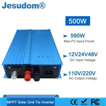 태양광 인버터 micro 500w mppt solar grid tie 배터리 방전 전원 dc 24v 48v 72v to ac110v220v solar grid connected, 일반 터미널, pv 16-28v(12v 박쥐), 100-120VAC