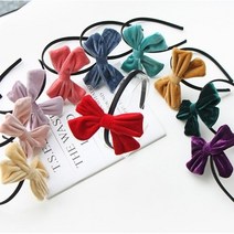 베베까꿍 유아머리띠 여아머리띠 어린이 초등학생 깜찍한 벨벳 리본 헤어밴드