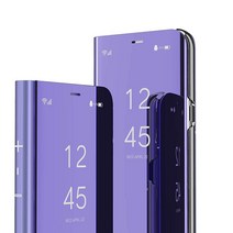 QIVSTAR S 케이스 갤럭시 S22 울트라 쿨 스타일 클리어 뷰 윈도우 전기 도금 스탠드 긁힘 방지 풀 바디 보호 플립 슬림 커버 삼성 갤럭시 S22 울트라 PU 미러: 골든, 4-Plating Mirror purple