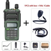 무전기 워키 토키 2층 주택 레스토랑 공장 라디오 baofeng uv-9r pro 방수 듀얼 밴드 고출력 cb vhf uhf cb ham 업그레이드된 uv-9r plus, 협력사, 마이크 케이블 추가