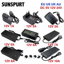 다운트랜스 변압기 DC 5V 12V 24V 조명 변압기 AC 110V 220V 스위칭 전원 공급 장치 1A 2A 3A 5A 6A 8A LED, 02 DC 12V_02 US_05 6 A
