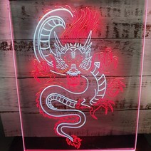 카페 네온 사인 조명 간판 1s001 중국 용 방 디스플레이 듀얼 컬러 led 네온, 30x40cm 및 선물 상자, 빨간색과 노란색