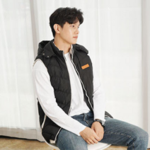 남녀공용 탈부착 후드 패딩조끼