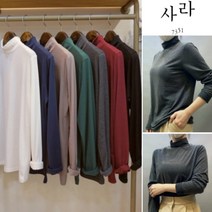 사라7351 소프트기모 기본여유핏 스판 반폴라 티셔츠