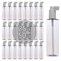 [25개묶음판매] 헤어스프레이 용기 100ml 120ml 150ml 200ml 250ml 300ml 500ml 헤어미스트용기, 250ml 각투명용기, 흰색캡, 25개
