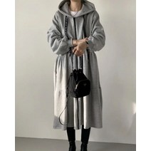 (2XL까지)메이블 캉캉 집업 기모 후드 롱원피스 아우터가능 빅사이즈