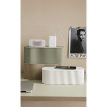 기쁜숲 멀티탭정리함 전선 정리함 콘센트가리개 콘센트정리함, 밀크커피 중형