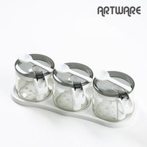 아트웨어 글라스 원형양념통 400ml 3P