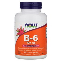 NOW Foods B-6 100mg 베지 캡슐 250정