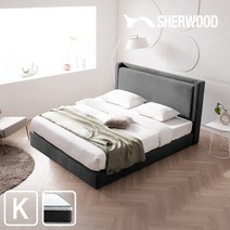 [쉐우드가구] 윌마 라샹스 패브릭 침대 세트 K(매트포함), 오트밀베이지