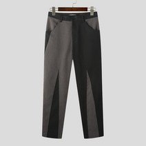 플레어바지 INCERUN 남성용 한국 스타일 마이크로 스피커 스트레이트 레그 디자인 판탈롱 캐주얼 스트리트웨어 대비 색상 긴 바지 S 5XL