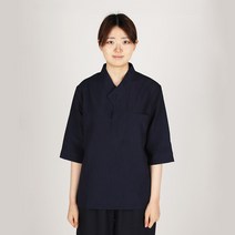 리예 폴리 마원단 브이넥 티 여름 여자 생활 개량한복