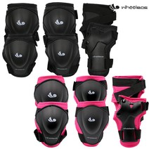 휠러스 초등 학생 주니어 인라인 킥보드 무릎 손목 팔꿈치 보호대, 1세트