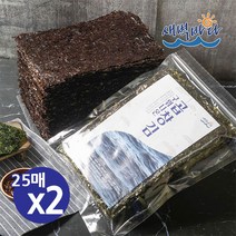 청정 완도 특산물 무조미 구운 곱창김 25매 x 2봉 LAG252, 없음