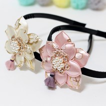 리나프린세스 [860고은빛]유아 아동 여아 한복 머리 장식 배씨 머리띠 헤어밴드