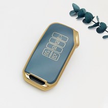 쥬롬 기아 스마트키 케이스 키 홀더 골드라인 TPU k3 k5 k7 k8 k9 쏘울 니로 셀토스 스토닉 카렌스 스포티지 쏘렌토 카니발 EV6 스팅어 모하비 모닝 레이 호환 키케이스, 블루그레이, B타입 9버튼