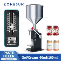 ZONESUN ZS-MGT1S 액체 페이스트 충전 기계 수동 병 필러 화장품 크림 꿀 파스타 소스 땅콩 버터 식품 포장, 01 60ml