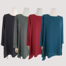 소망샵 55-100 체형커버 A라인 루즈핏 롱블라우스 빅사이즈 봄가을 정장 엄마 중년여성옷