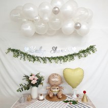 재미제이 벌룬클라우드 풍선가랜드 DIY세트 베이비샤워 브라이덜샤워 생일파티 풍선, 퓨어화이트
