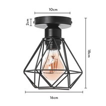 LED우드등넬리 천장조명선풍기 빈티지 펜 던 트 램프 철 프레임 천장 조명 페인트 레스토랑 찻집 샹들리에 실내 단 금속 108450, A-Black